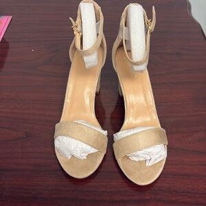 NWT Nude Suede Heels